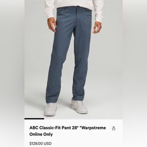 Lululemon ABC Pant- Iron Blue 30x28